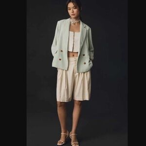 Anthropologie mint green blazer